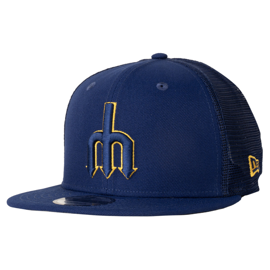 MLB Seattle Mariners New Era Shadowline 9FIFTY Snapback Trucker Hat - Blue