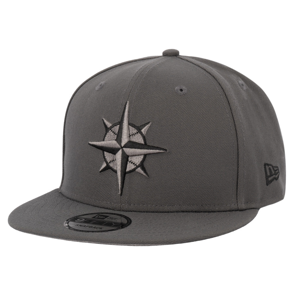 MLB Seattle Mariners New Era Gray Prestige 9FIFTY Snapback Hat - Graphite