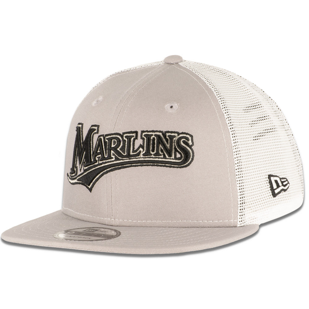 MLB Miami Marlins New Era Gray Matter 9FIFTY Trucker Snapback