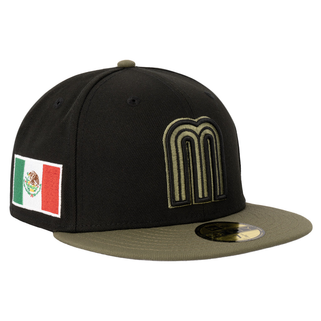 WBC Mexico New Era Midnight Jungle 59FIFTY Fitted Hat - Black
