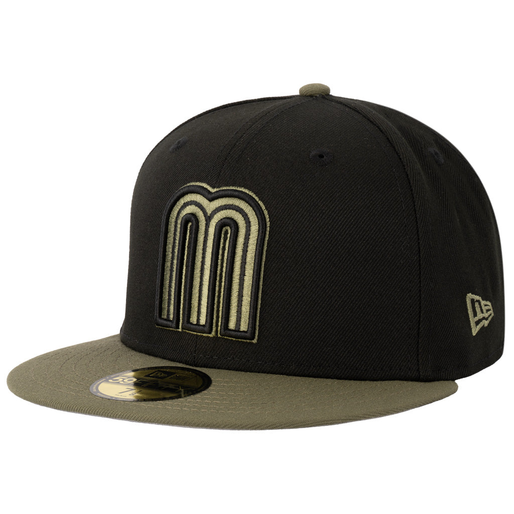 WBC Mexico New Era Midnight Jungle 59FIFTY Fitted Hat - Black
