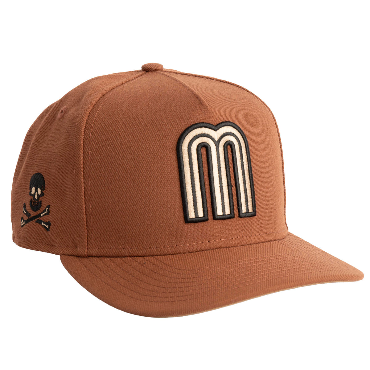 WBC Mexico New Era Jolly Roger 9FIFTY A-Frame Snapback Hat- Brown