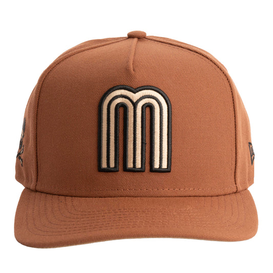 WBC Mexico New Era Jolly Roger 9FIFTY A-Frame Snapback Hat- Brown