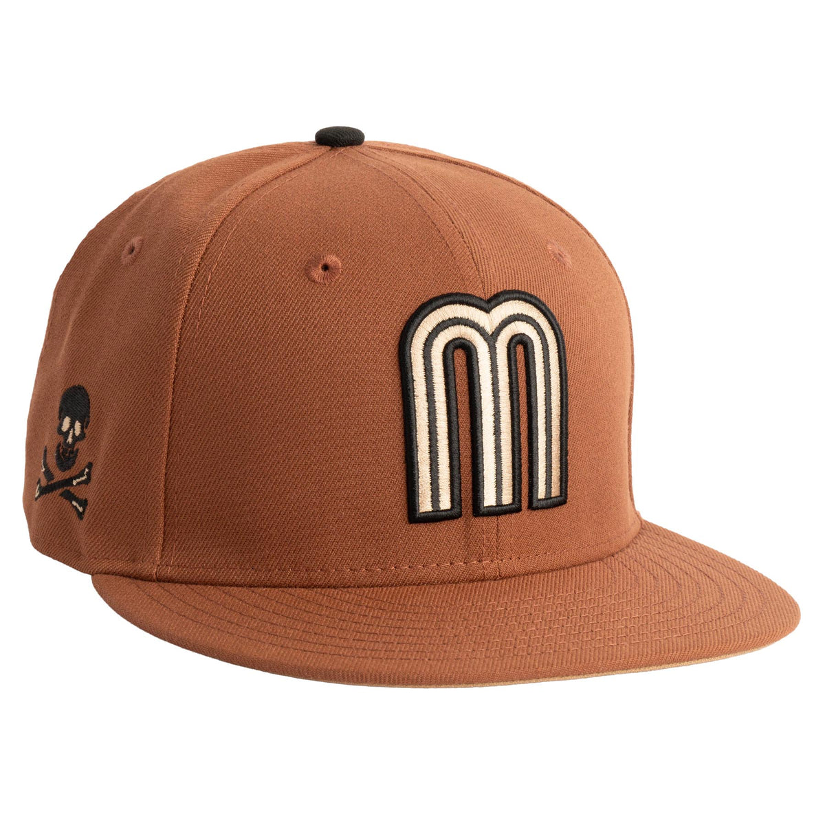 WBC Mexico New Era Jolly Roger 59FIFTY Fitted Hat- Brown