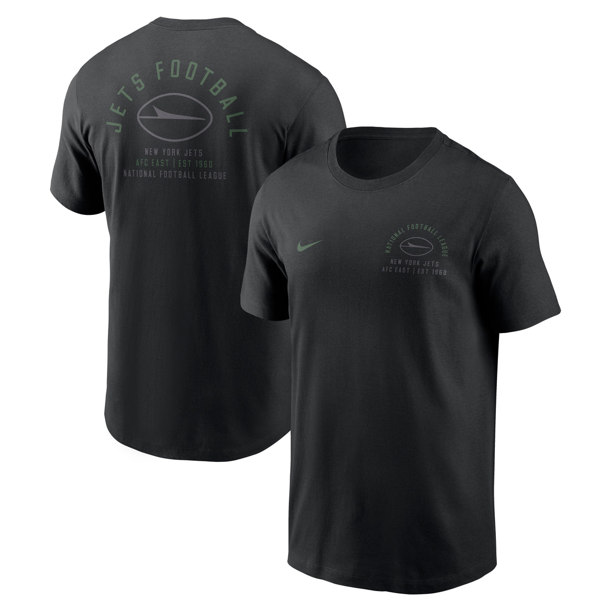 NFL New York Jets Nike Split Logo Essential T-Shirt- Black