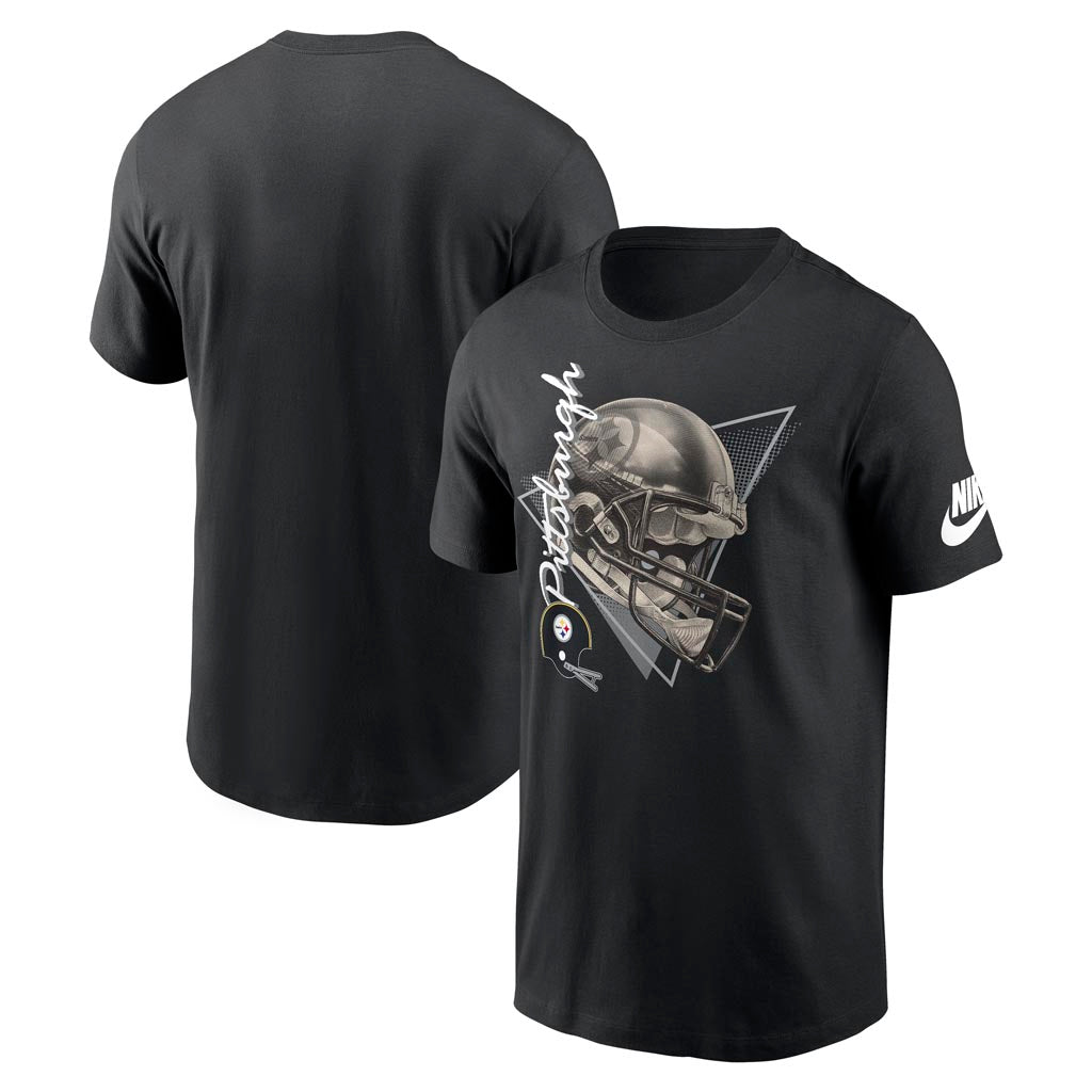 NFL Pittsburgh Steelers Nike Rewind Helmet T-Shirt - Black