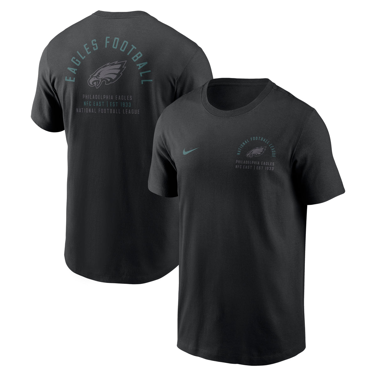 NFL Philadelphia Eagles Nike Split Logo Essential T-Shirt- Black