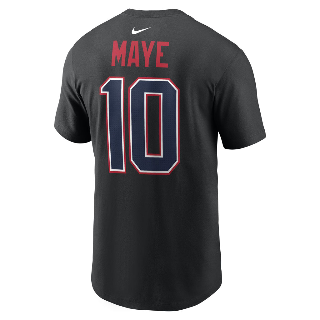 NFL New England Drake Maye Nike Name & Number T-Shirt - Black