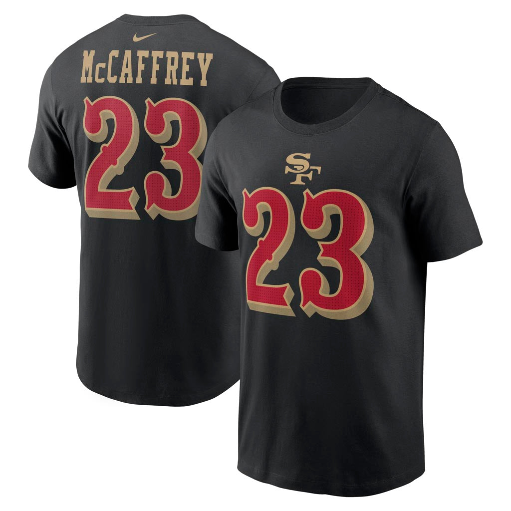 NFL San Francisco 49ers Christian McCaffrey Nike Rivalries Name & Number T-Shirt - Black