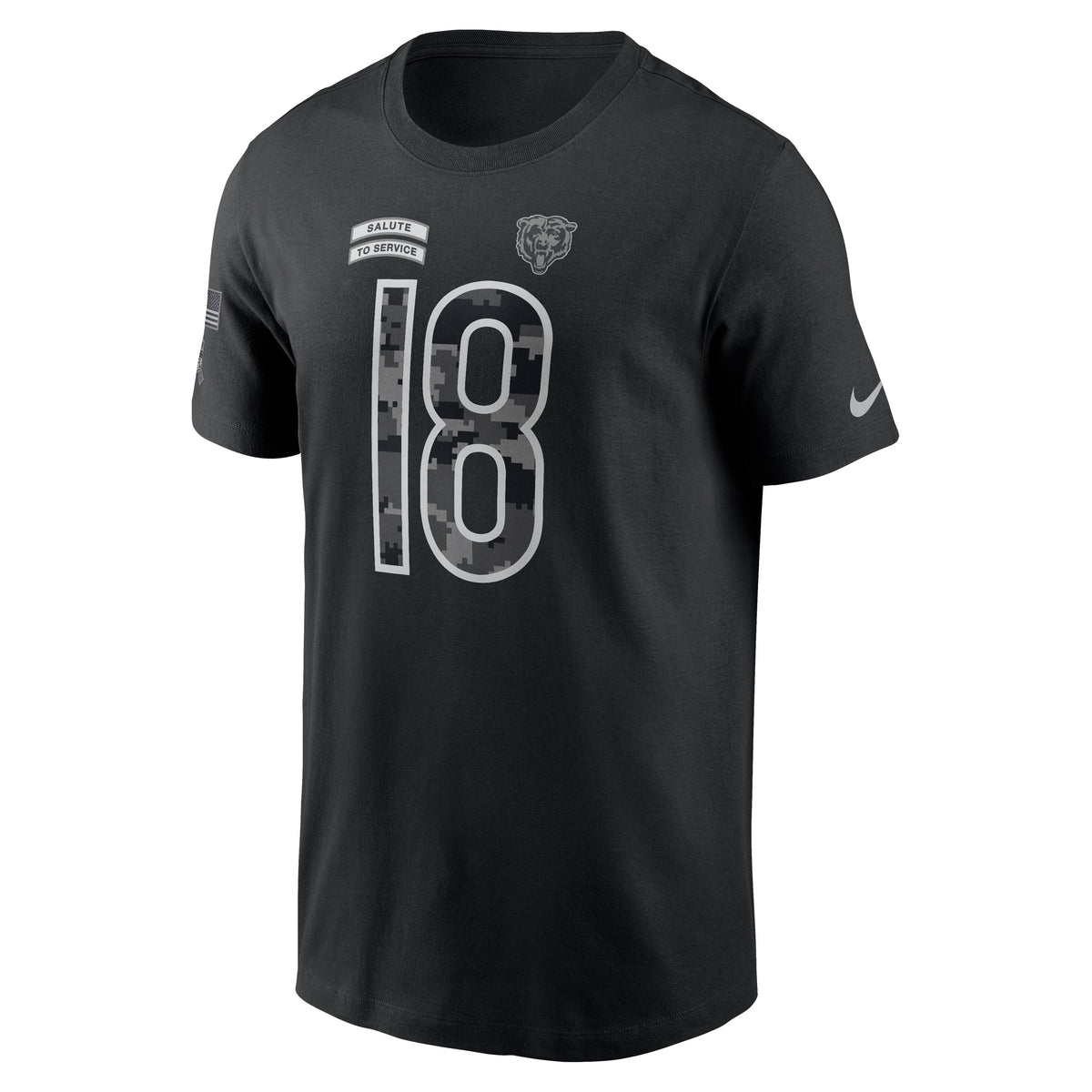 NFL Chicago Bears Caleb Williams Nike 2026 Salute to Service Name & Number T-Shirt- Black