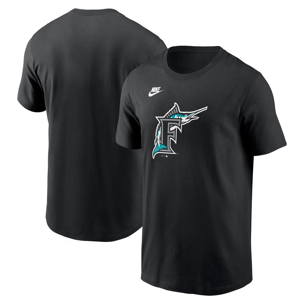 MLB Miami Marlins Nike Cooperstown Team Logo T-Shirt - Black