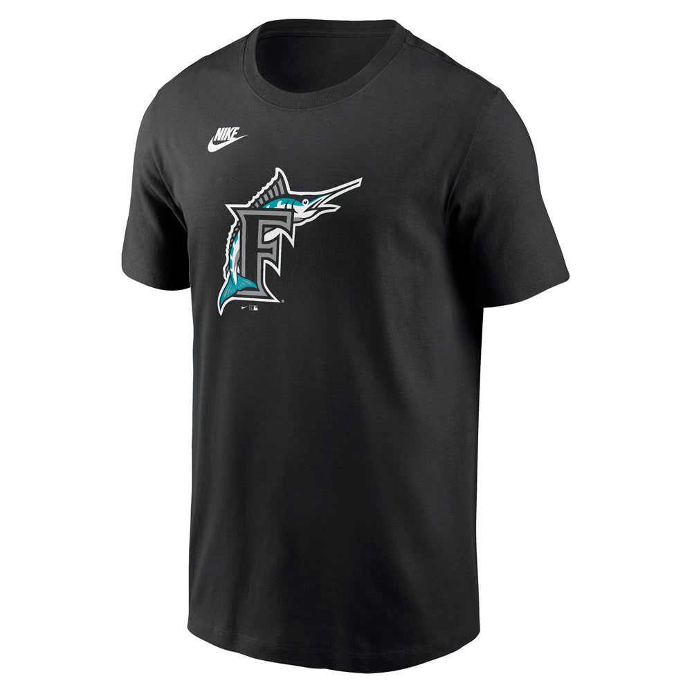 MLB Miami Marlins Nike Cooperstown Team Logo T-Shirt - Black