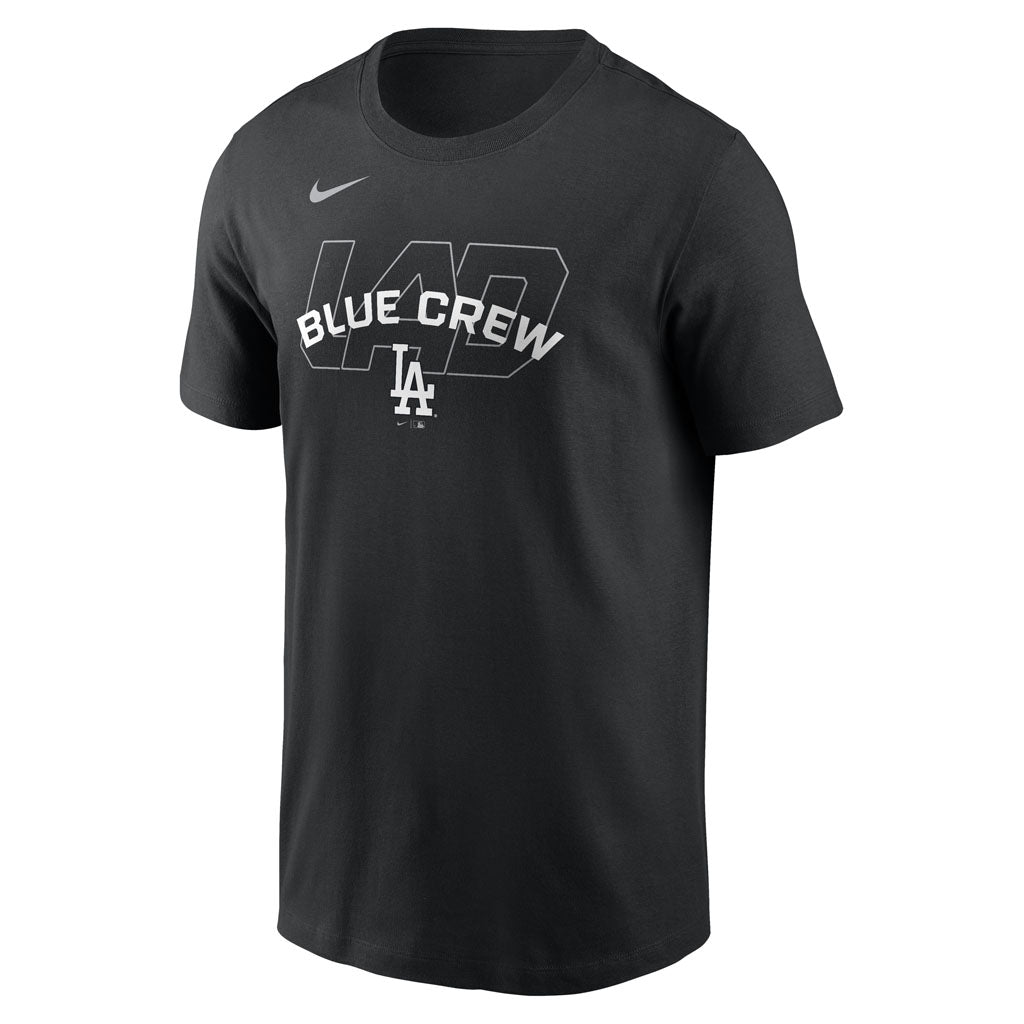 MLB Los Angeles Dodgers Nike Blue Crew Fashion T-Shirt - Black