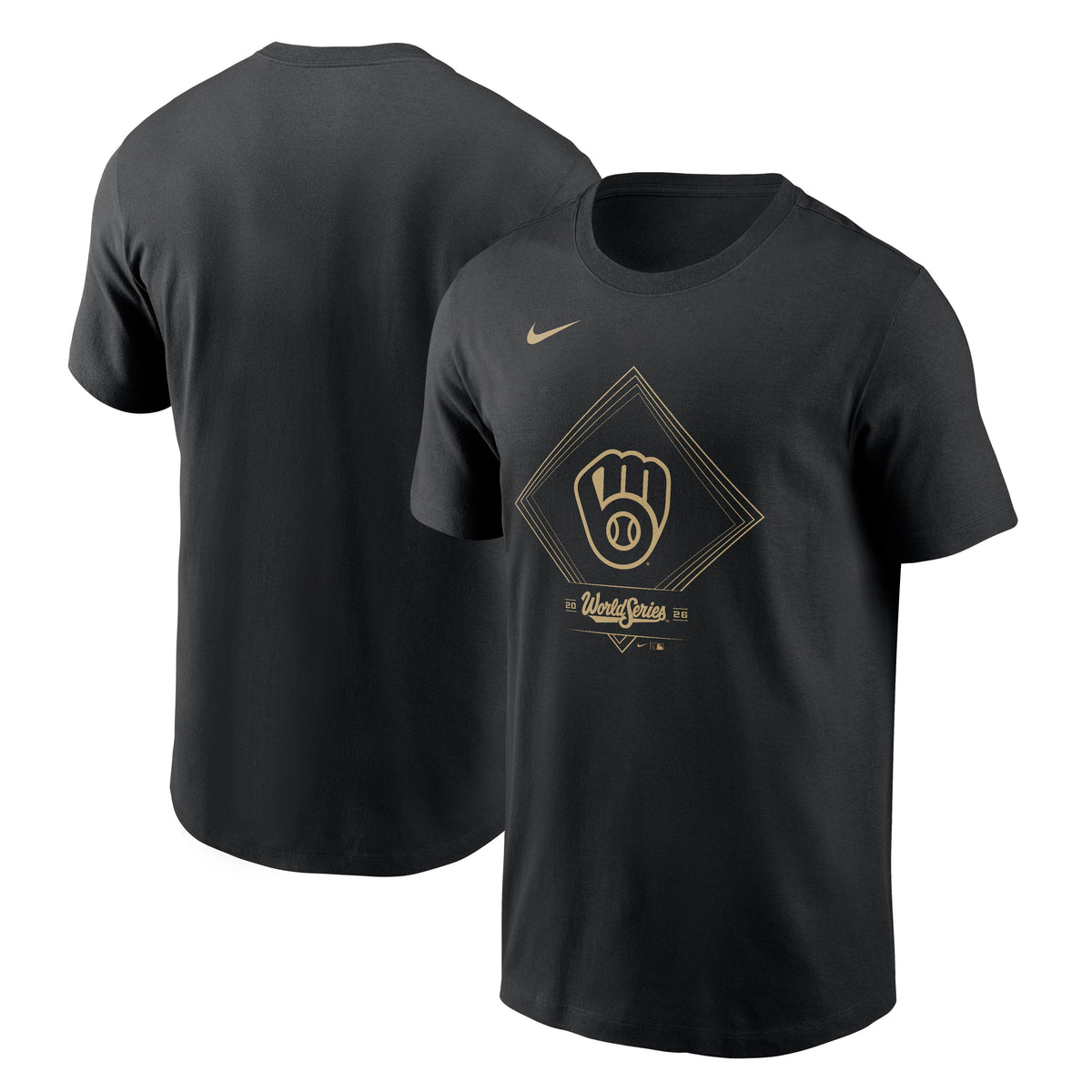MLB Milwaukee Brewers Nike World Series Participant T-Shirt- Black