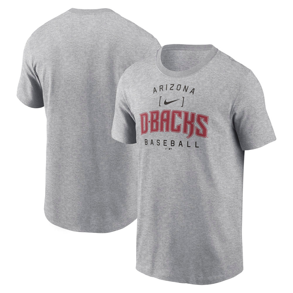 MLB Arizona Diamondbacks Nike Home Team Athletic Arch T-Shirt - Heather Gray
