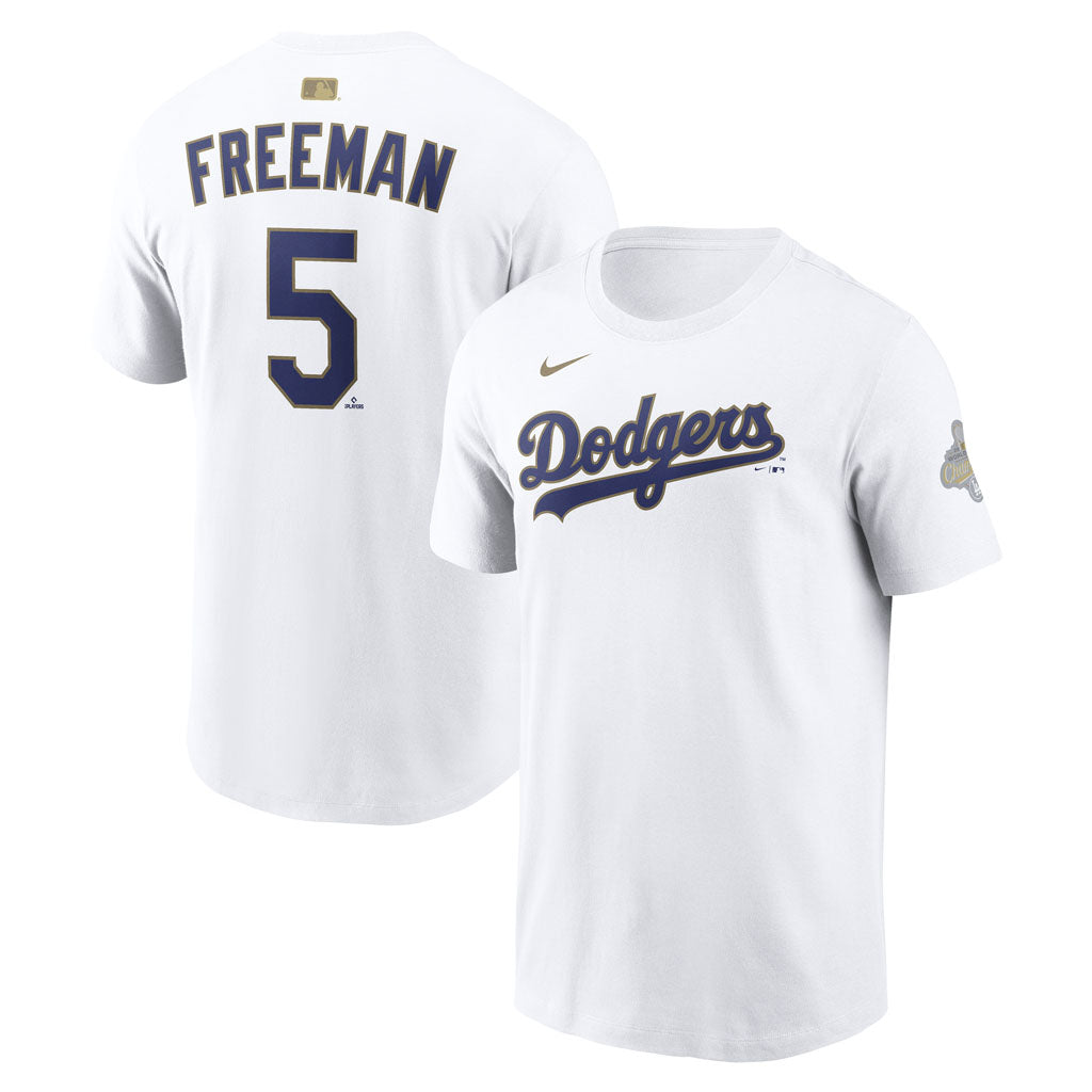 MLB Los Angeles Dodgers Freddie Freeman Nike 2026 Gold Player T-Shirt - White