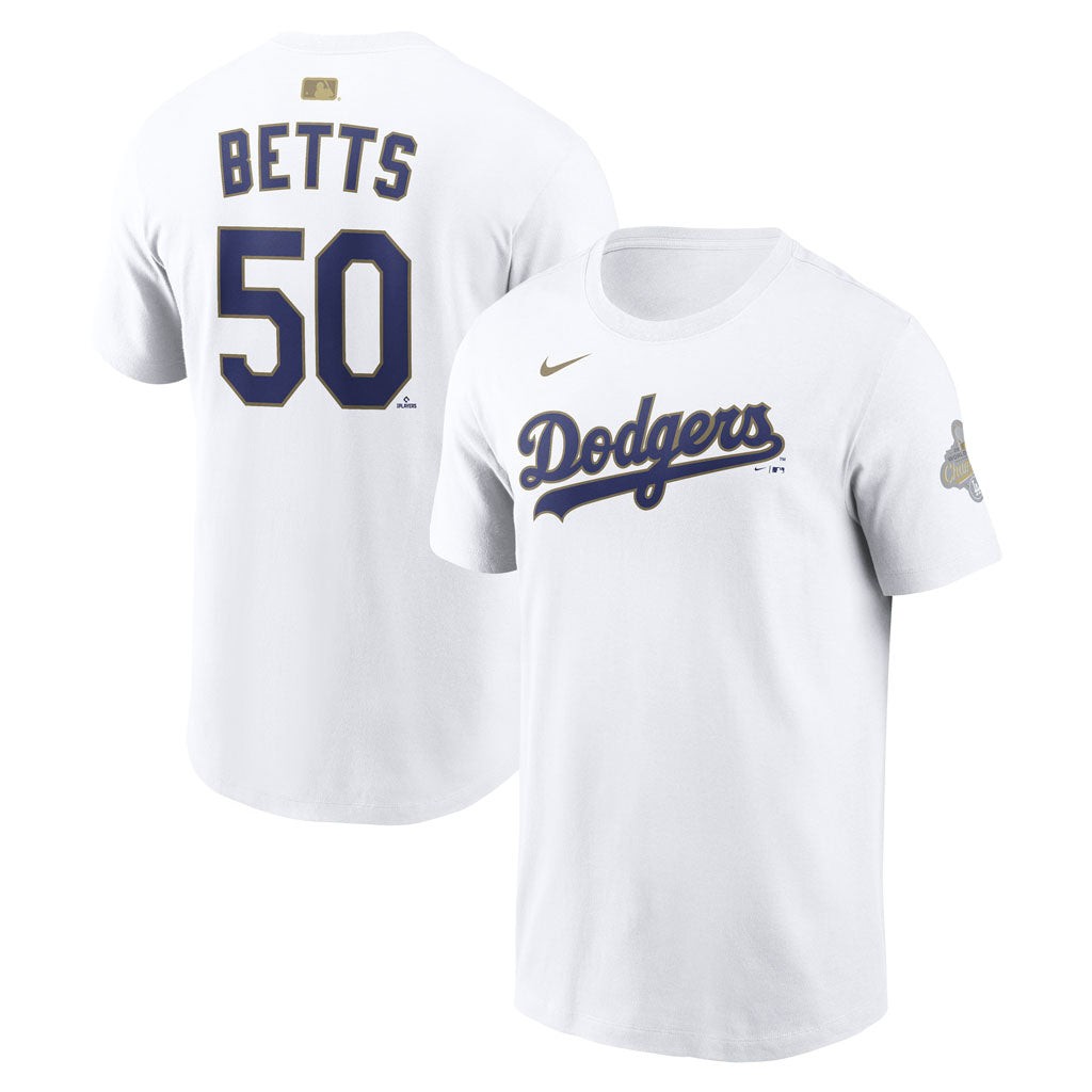 MLB Los Angeles Dodgers Mookie Betts Nike 2026 Gold Player T-Shirt - White