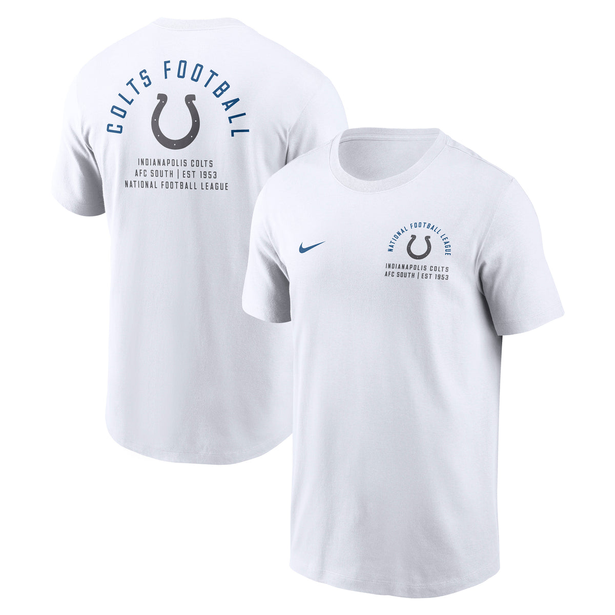 NFL Indianapolis Colts Nike Split Logo Essential T-Shirt- White
