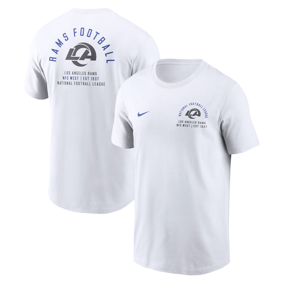 NFL Los Angeles Rams Nike Split Logo Essential T-Shirt- White