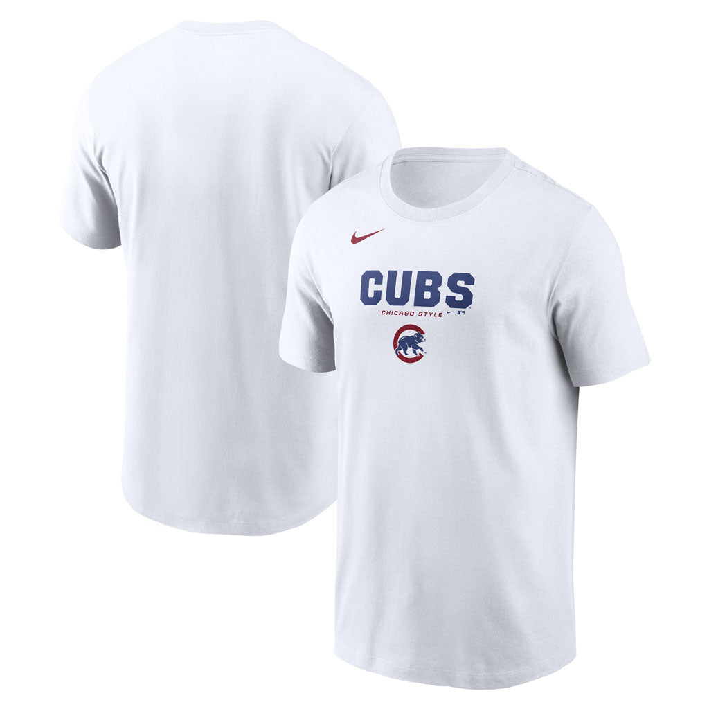 MLB Chicago Cubs Nike Bold Team Name T-Shirt - White