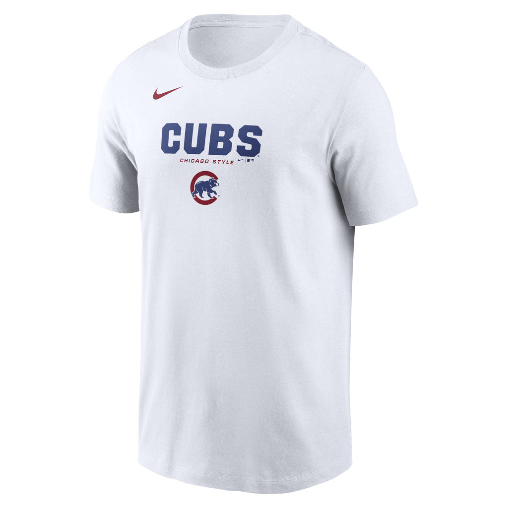 MLB Chicago Cubs Nike Bold Team Name T-Shirt - White