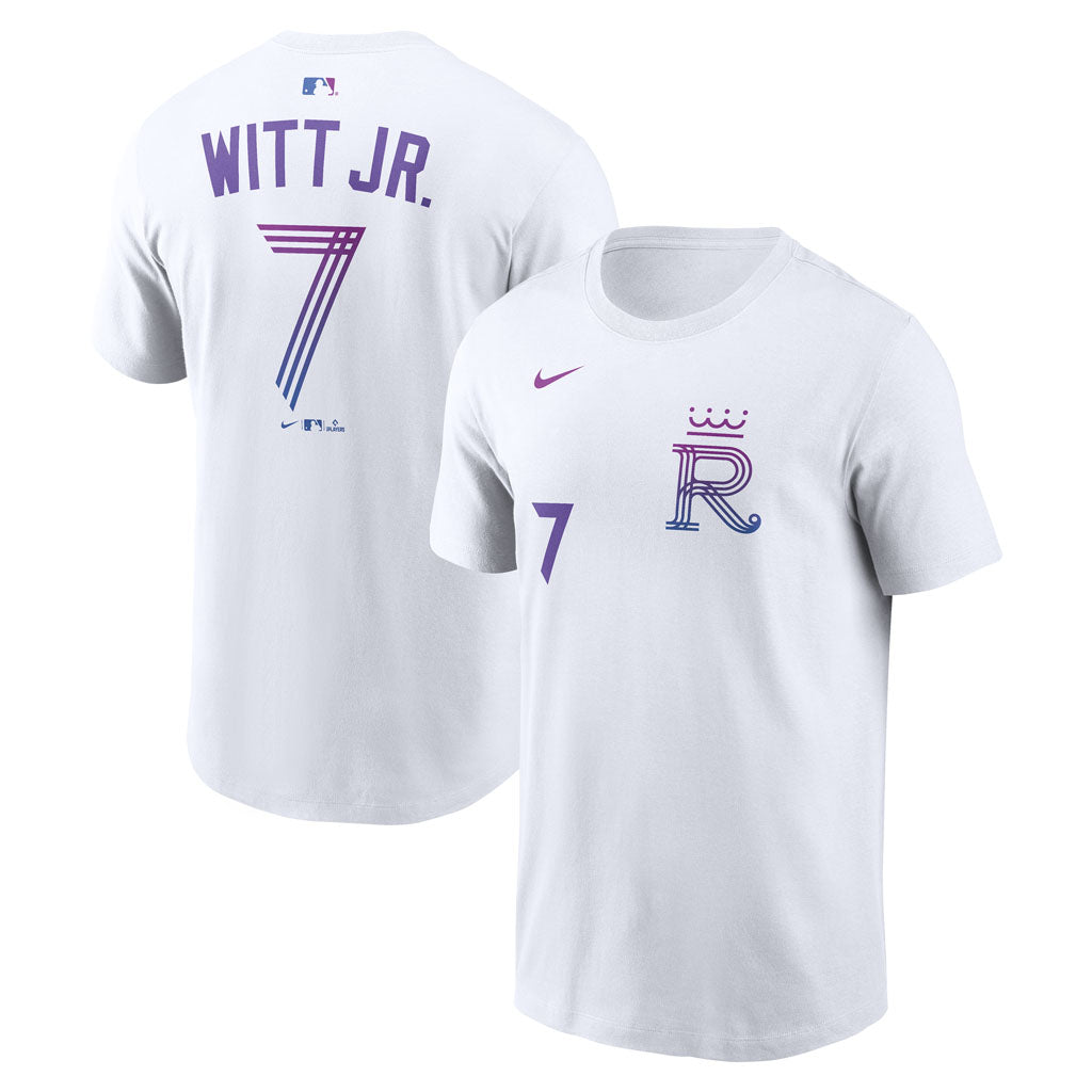 MLB Kansas City Royals Bobby Witt Jr. Nike City Connect Name & Number T-Shirt - White