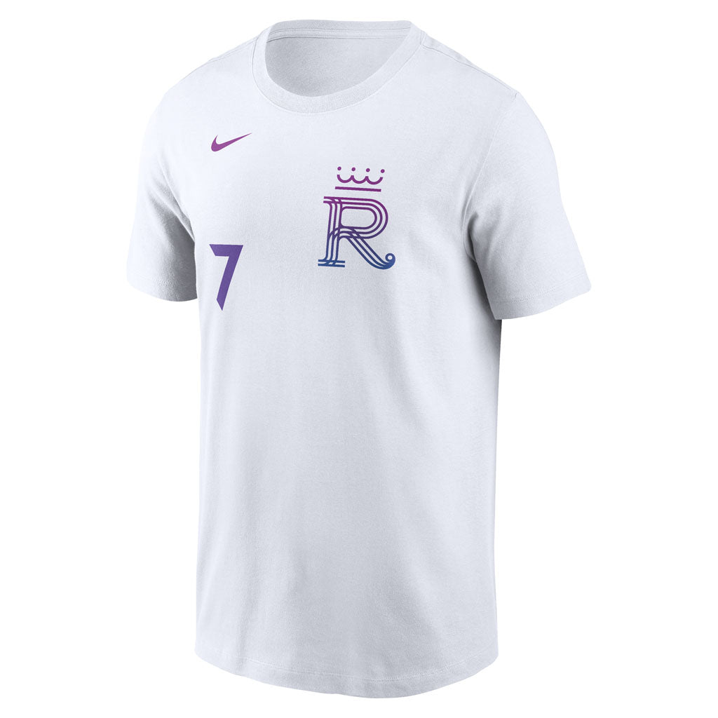 MLB Kansas City Royals Bobby Witt Jr. Nike City Connect Name & Number T-Shirt - White
