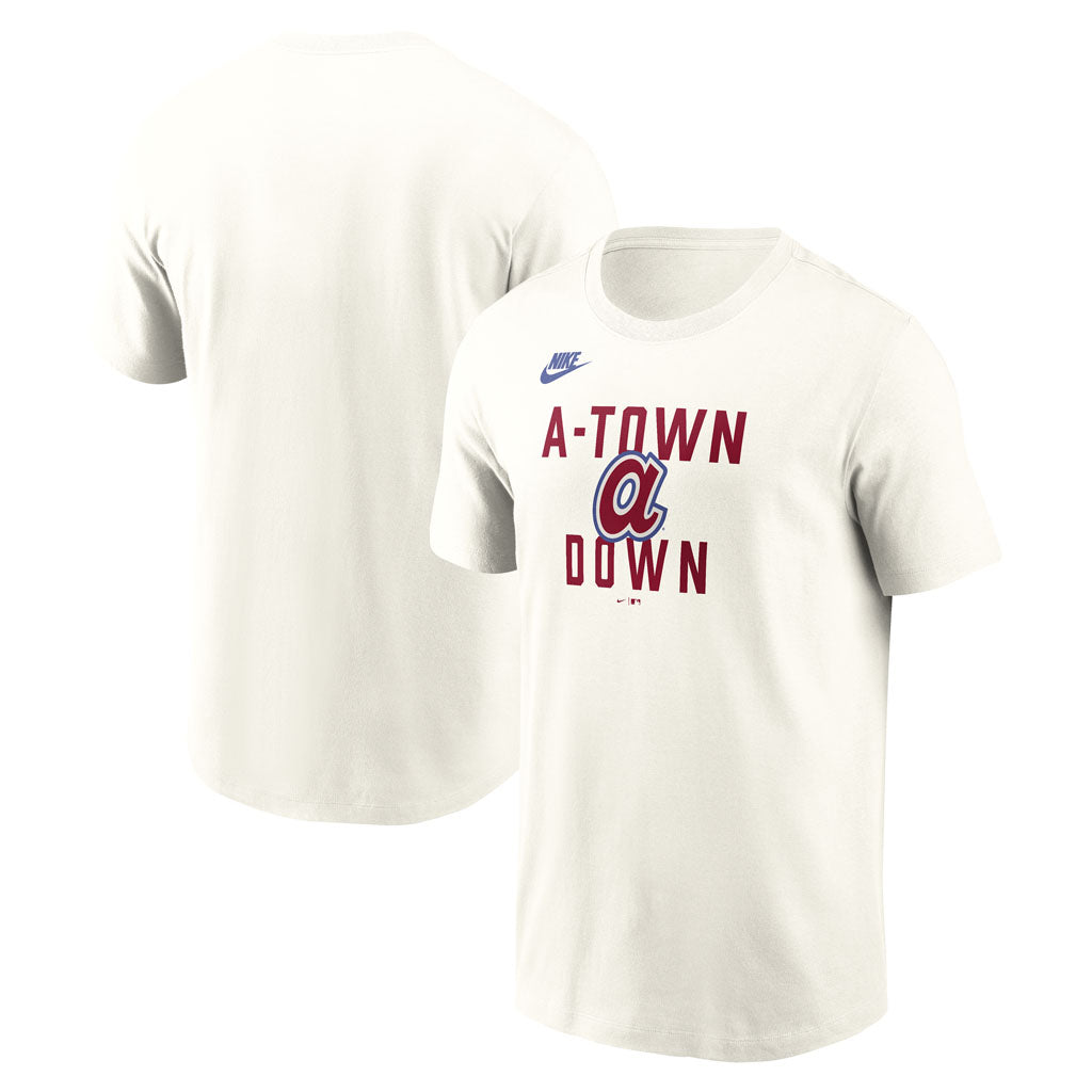 MLB Atlanta Braves Nike Coop 70's Cotton T-Shirt - Cream