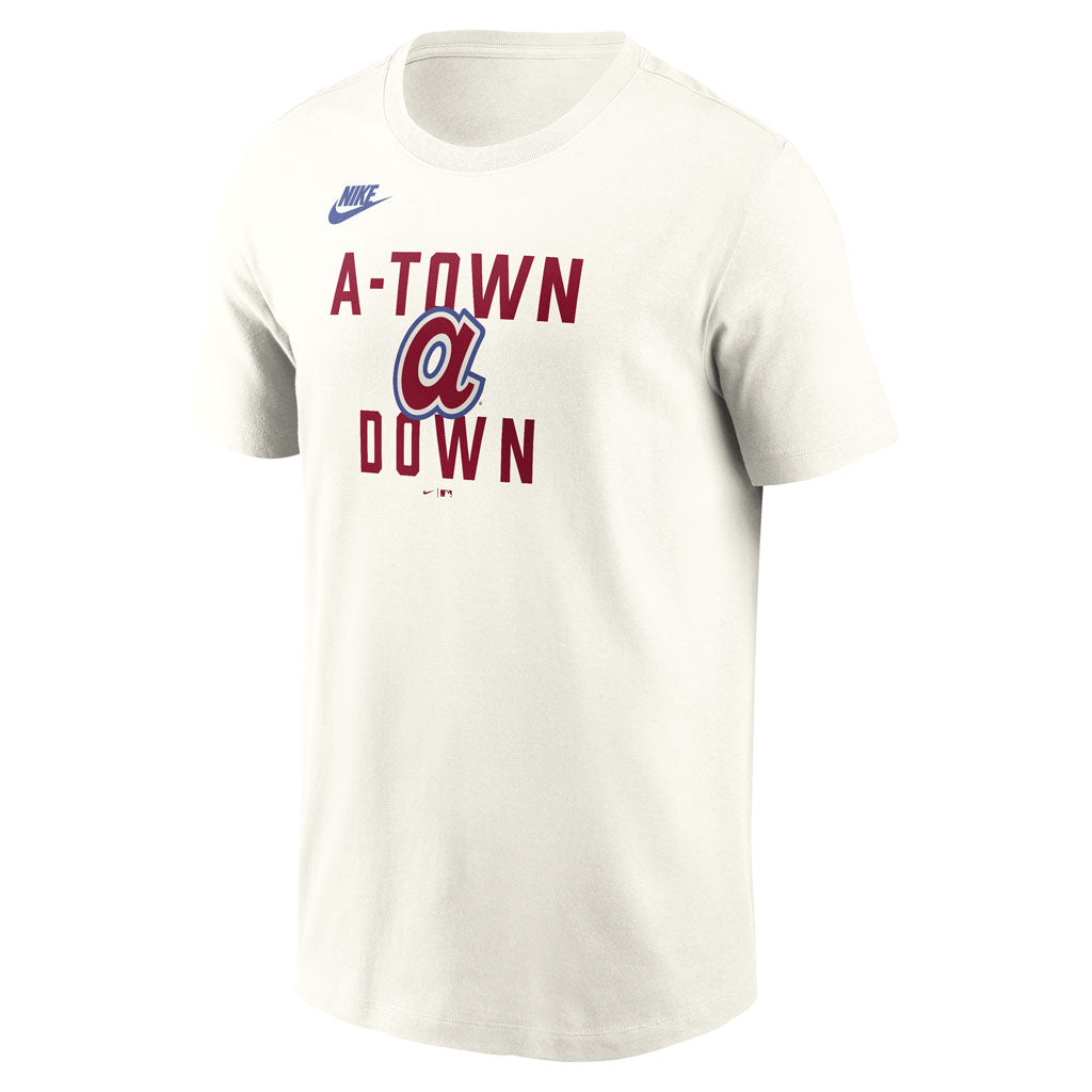 MLB Atlanta Braves Nike Coop 70's Cotton T-Shirt - Cream