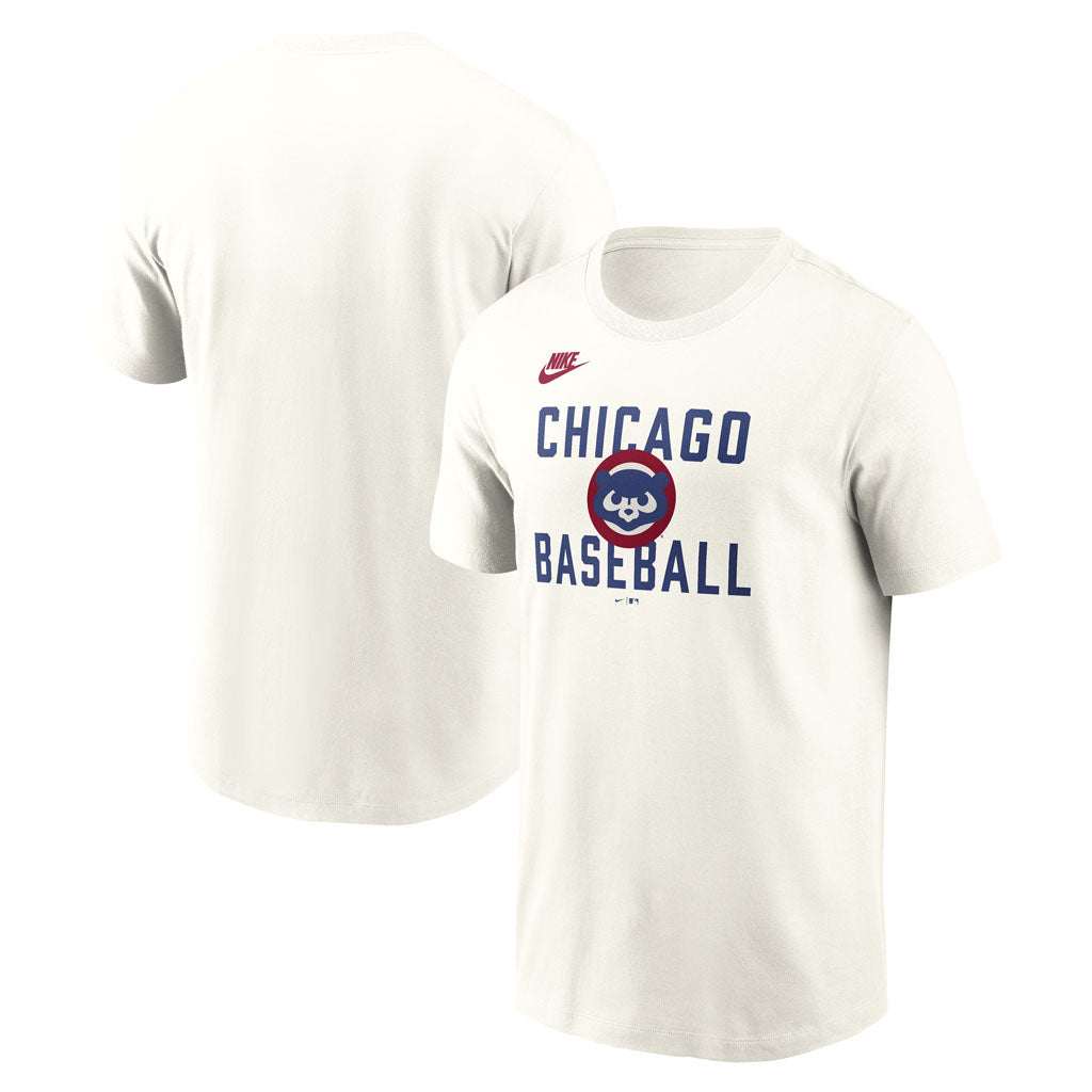 MLB Chicago Cubs Nike Coop 70's Cotton T-Shirt - Cream