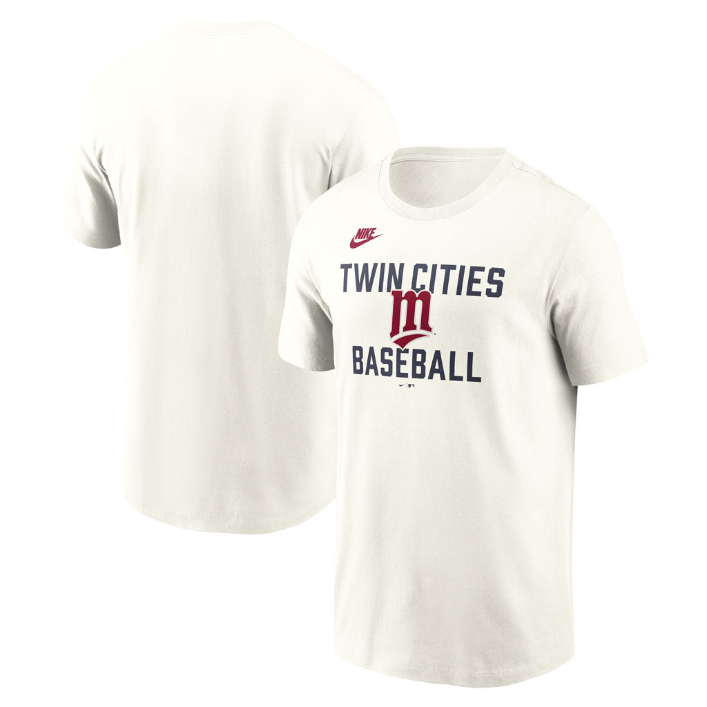 MLB Minnesota Twins Nike Coop 70's Cotton T-Shirt - Cream