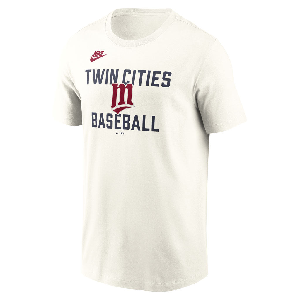 MLB Minnesota Twins Nike Coop 70's Cotton T-Shirt - Cream