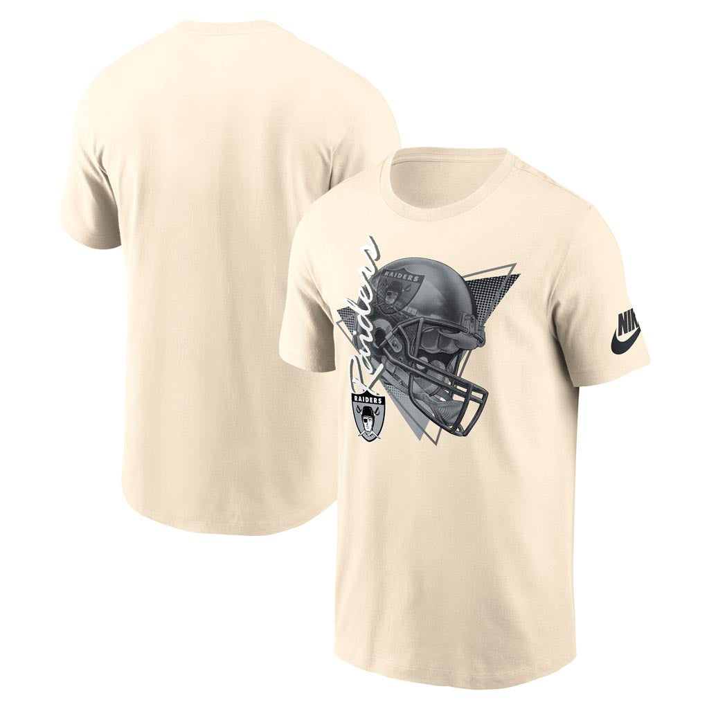 NFL Las Vegas Raiders Nike Rewind Helmet T-Shirt - Cream