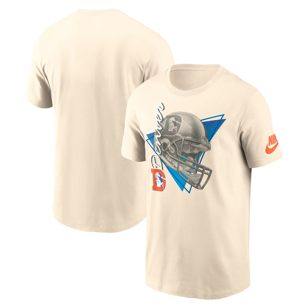 NFL Denver Broncos Nike Rewind Helmet T-Shirt - Cream