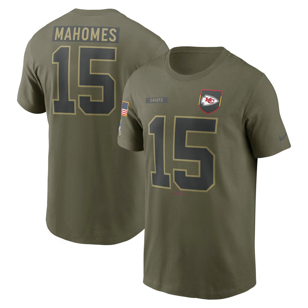 NFL Kansas City Chiefs Patrick Mahomes Nike 2025 Salute to Service Name & Number T-Shirt - Green