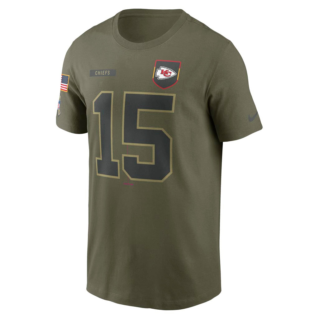 NFL Kansas City Chiefs Patrick Mahomes Nike 2025 Salute to Service Name & Number T-Shirt - Green