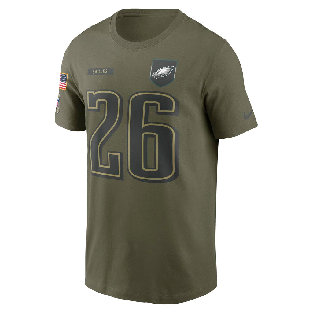 NFL Philadelphia Eagles Saquon Barkley Nike 2025 Salute to Service Name & Number T-Shirt - Green