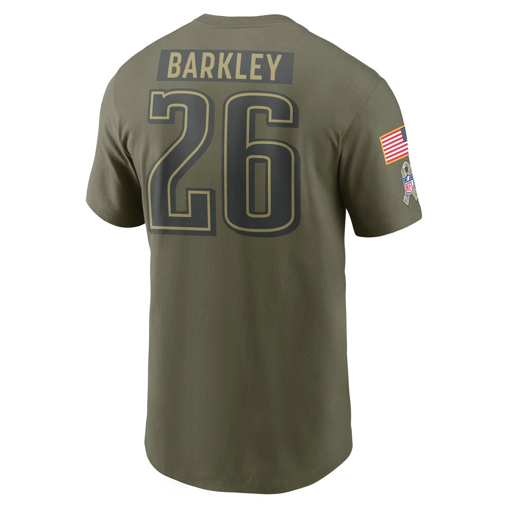 NFL Philadelphia Eagles Saquon Barkley Nike 2025 Salute to Service Name & Number T-Shirt - Green