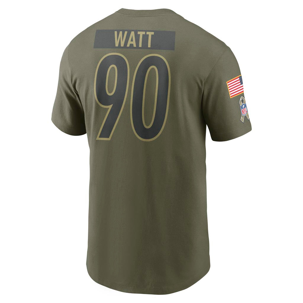 NFL Pittsburgh Steelers TJ Watt Nike 2025 Salute to Service Name & Number T-Shirt - Green