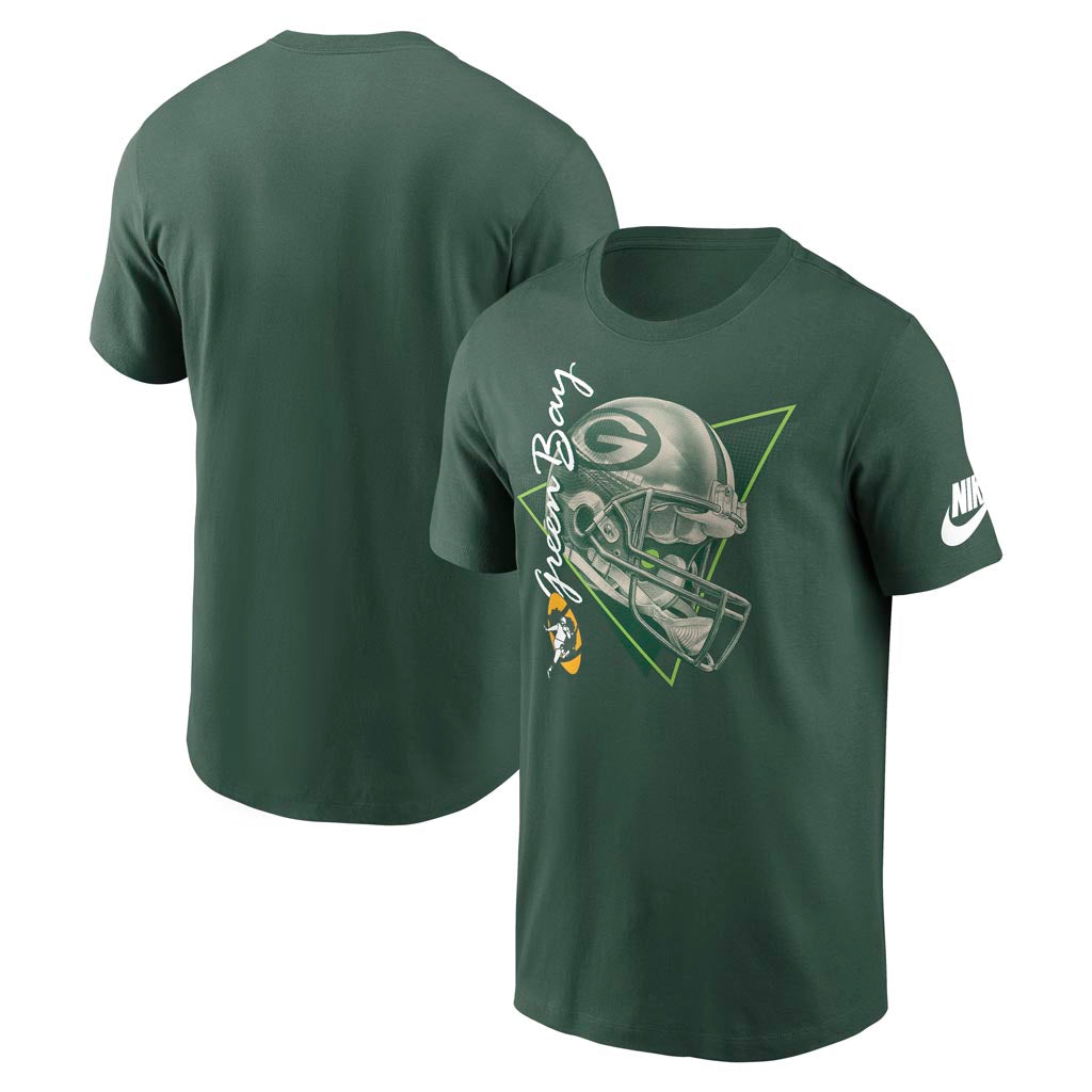 NFL Green Bay Packers Nike Rewind Helmet T-Shirt - Green
