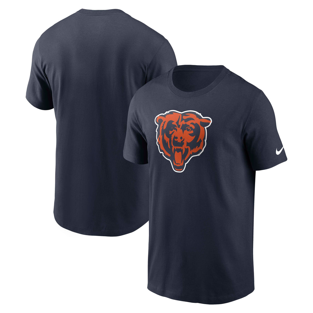 NFL Chicago Bears Nike Bear Head Logo Essential T-Shirt- Navy
