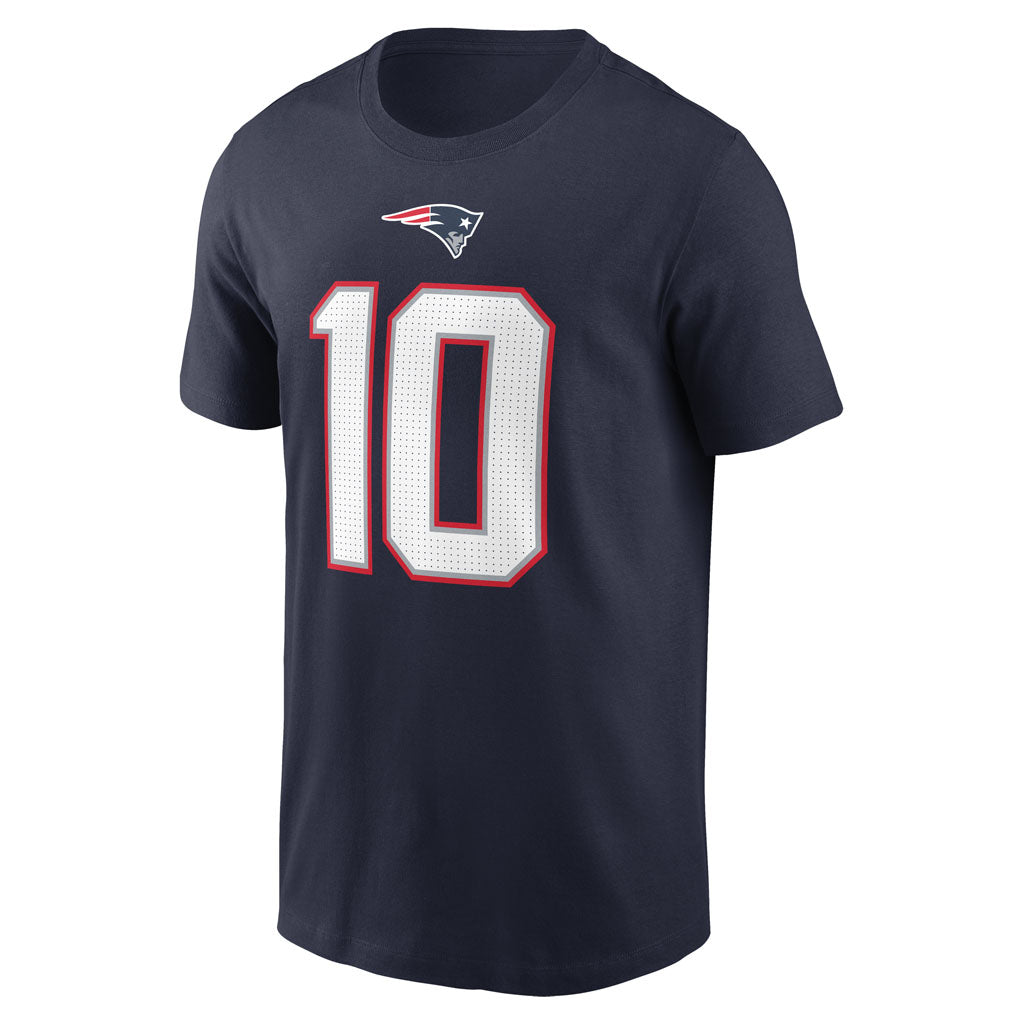 NFL New England Patriots Drake Maye Nike Name & Number T-Shirt - Navy