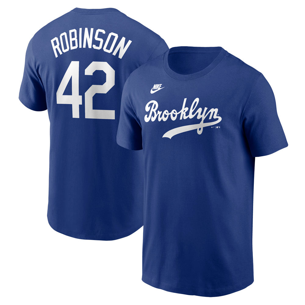 MLB Los Angeles Dodgers Jackie Robinson Nike FUSE Cooperstown Name & Number T-Shirt - Blue