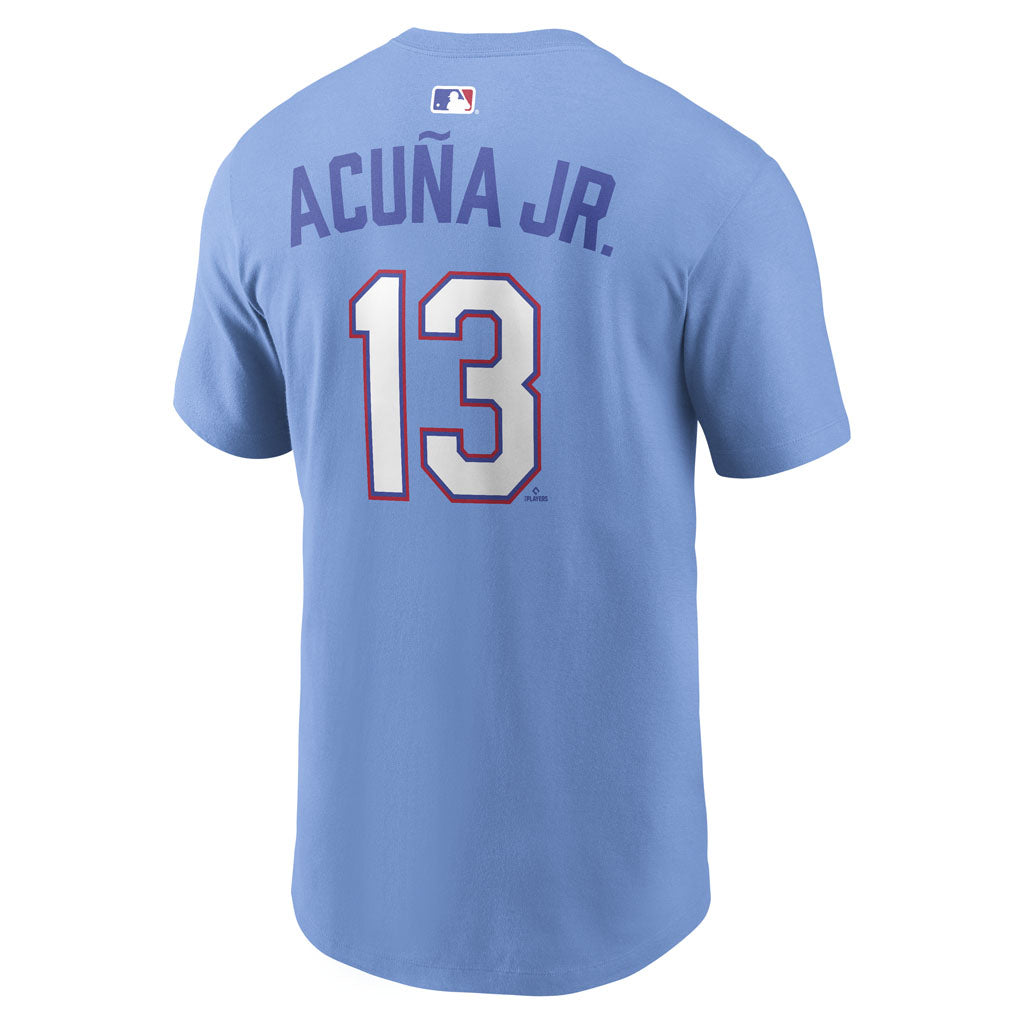 MLB Atlanta Braves Ronald Acuña Jr. Nike City Connect Name & Number T-Shirt - Light blue