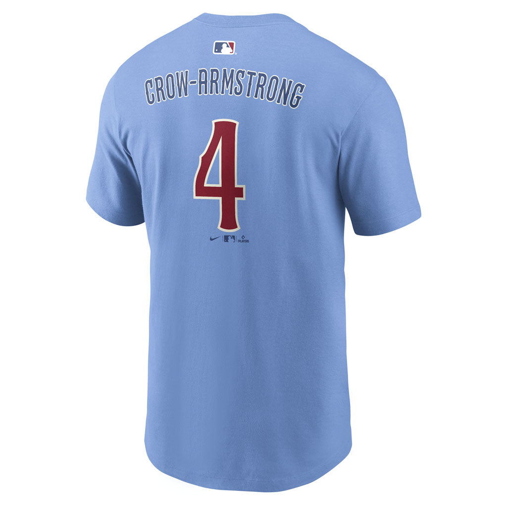 MLB Chicago Cubs Pete Crow-Armstrong Nike Alternate Name & Number T-Shirt - Light blue