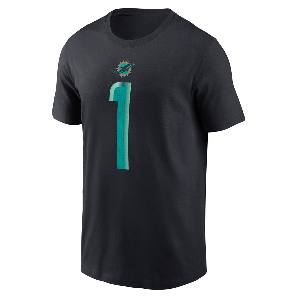 NFL Miami Dolphins Tua Tagovailoa Nike Rivalries Name & Number T-Shirt - Navy