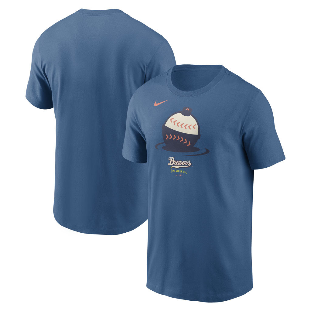 MLB Milwaukee Brewers Nike 2026 City Connect Large Logo T-Shirt - Navy