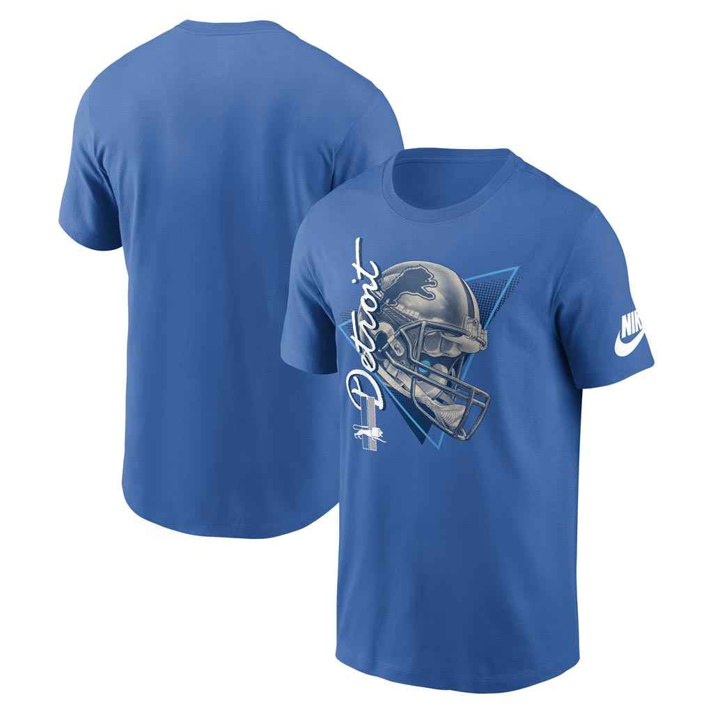 NFL Detroit Lions Nike Rewind Helmet T-Shirt - Blue