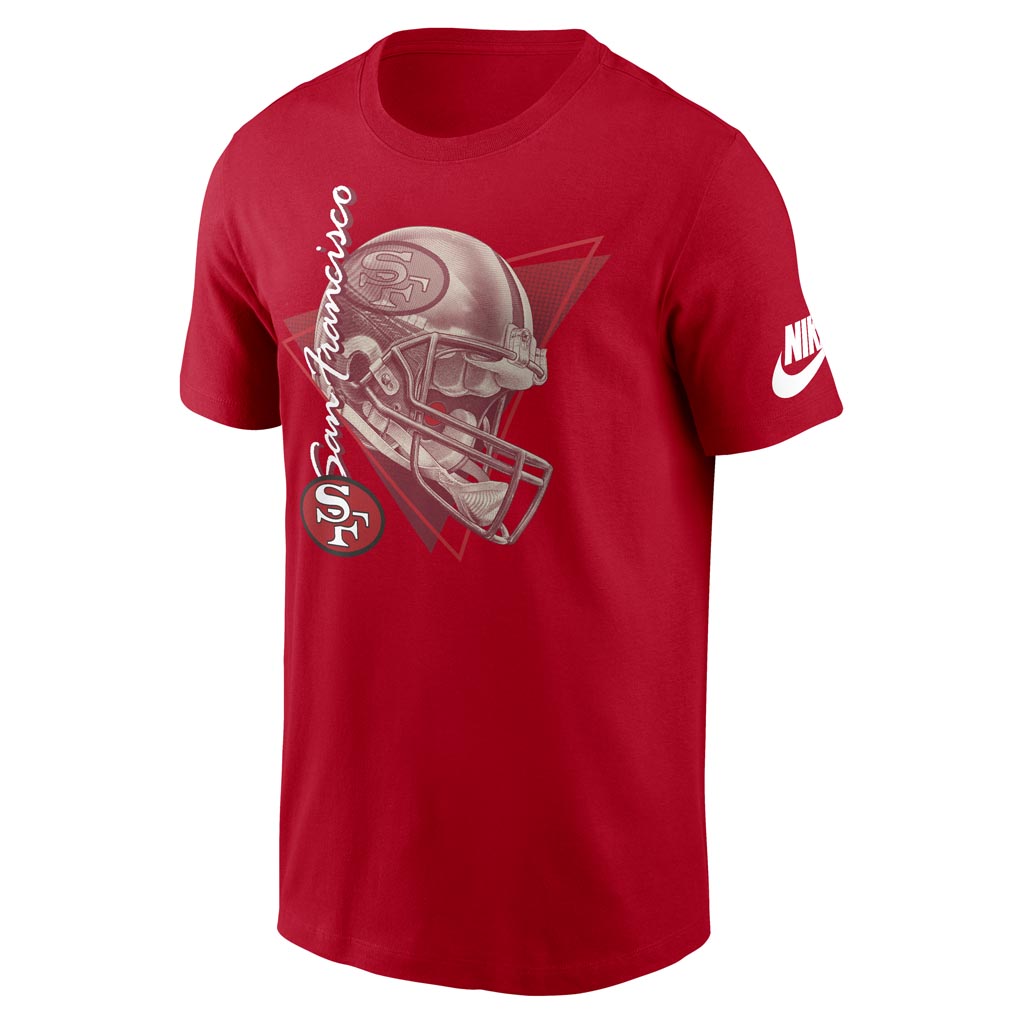 NFL San Francisco 49ers Nike Rewind Helmet T-Shirt - Red