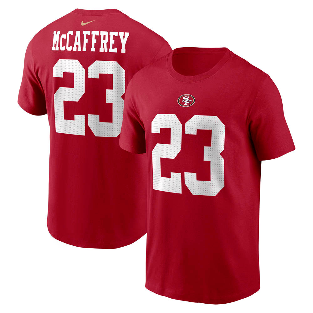NFL San Francisco 49ers Christian McCaffrey Nike Player Pride Name & Number Tee